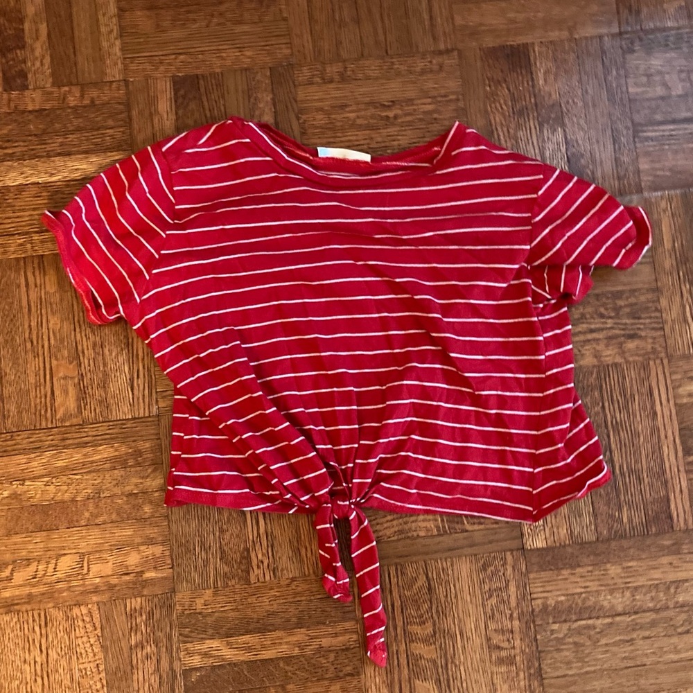 Striped Knot Crop Top